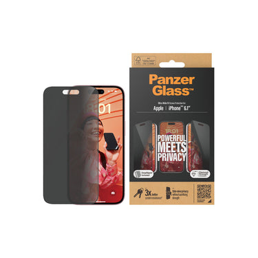 Panzer Glass Privacy Ultra Wide Protector Fit Screen for iPhone 15 - Clear